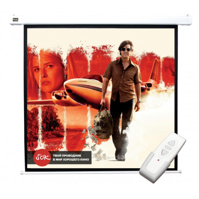 Экран Cinema S'OK SCPSM-220x220 123'' 1:1 настенно-потолочный, моторизованный, Matt White, белый корпус