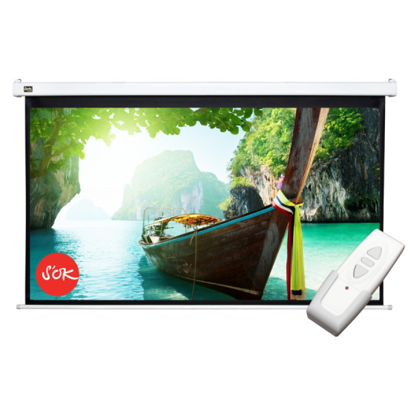 Экран Cinema S'OK SCPSM-332x186FG Pro 150'' 16:9 настенно-потолочный, моторизованный, Fiberglass, белый корпус, ED 15см