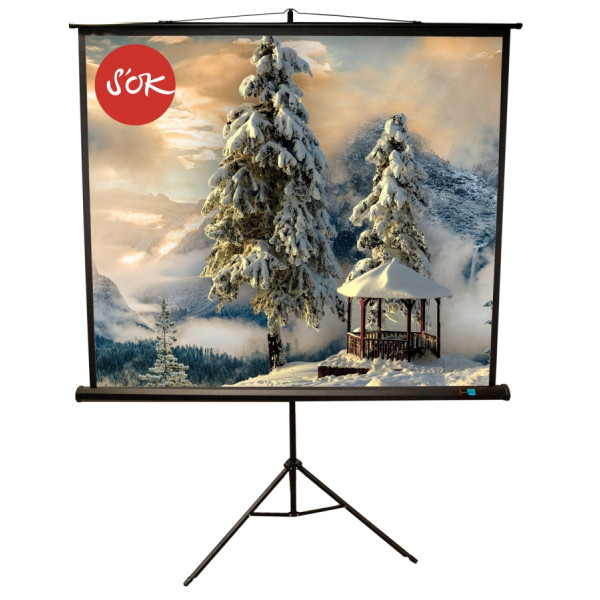 Экран Cinema S'OK SCPST-150x150BLCK 84'' 1:1 напольный, на треноге, Matt White, черный корпус