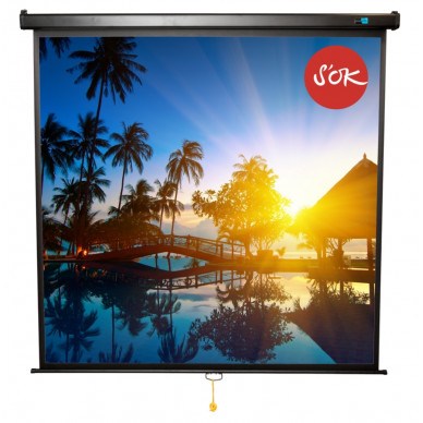Экран Cinema S'OK SCPSW-183x183BLCK 102'' 1:1 настенно-потолочный, ручной, Matt White, черный корпус
